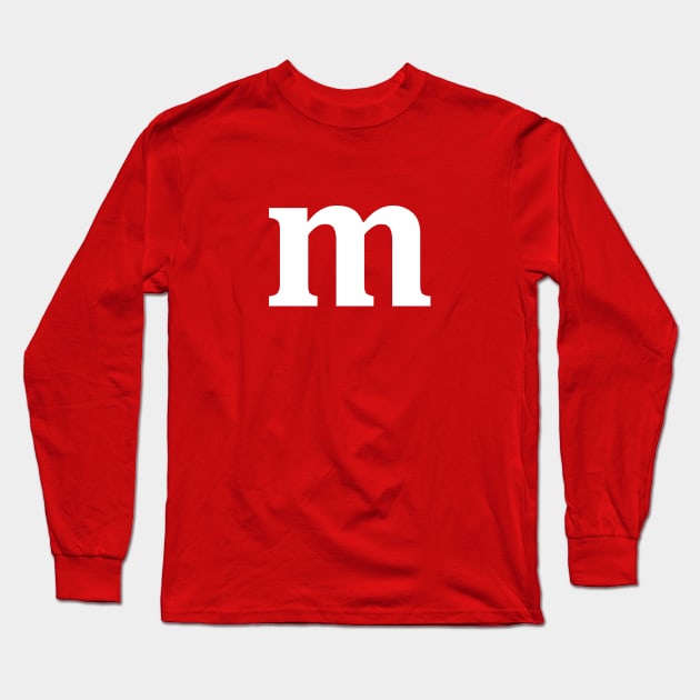 Lowercase Letter m - Fun Halloween Costume - halloween-couple Long Sleeve T-Shirt by tommartinart